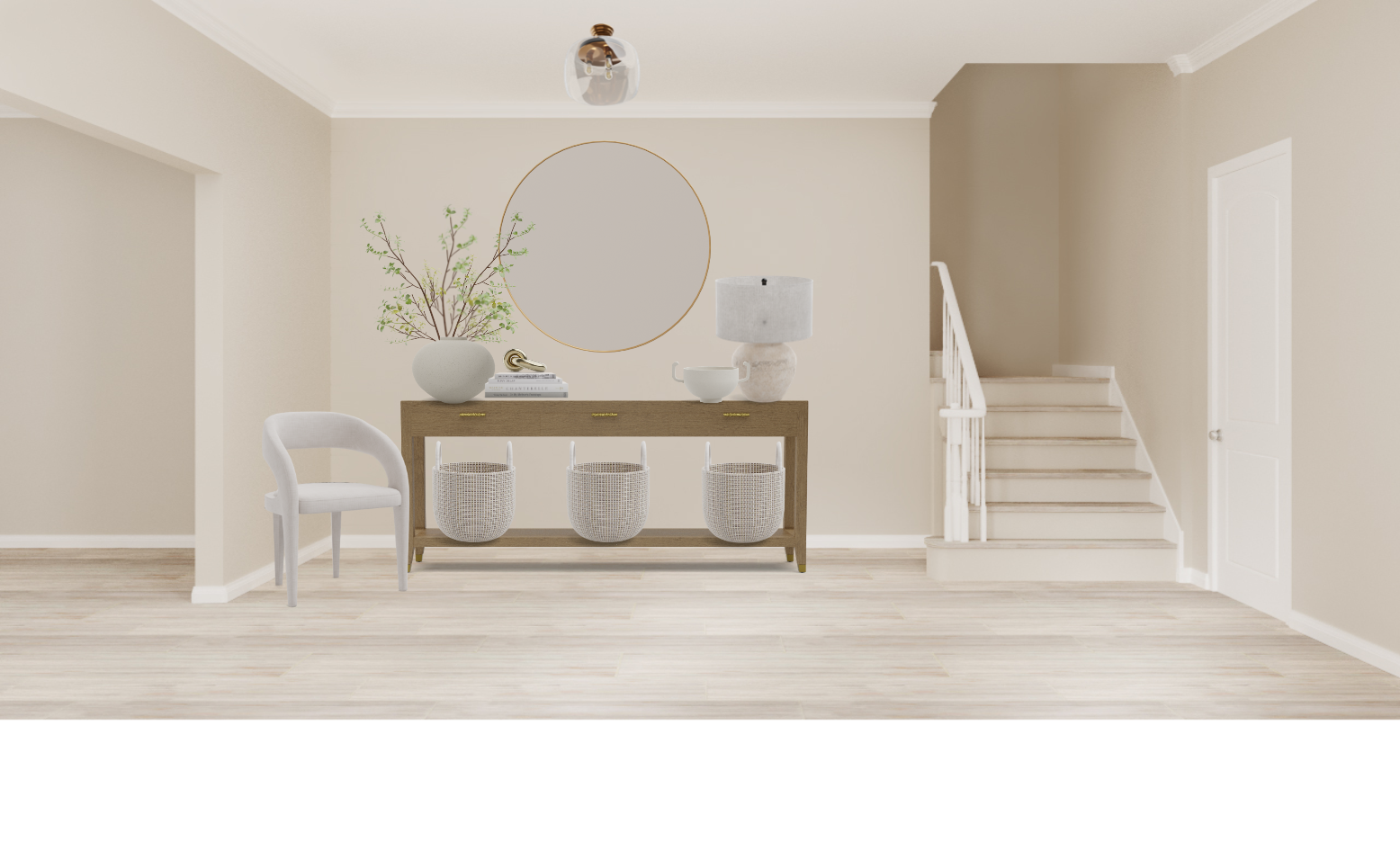 Transitional Entryway Set With Large Console Spacejoy