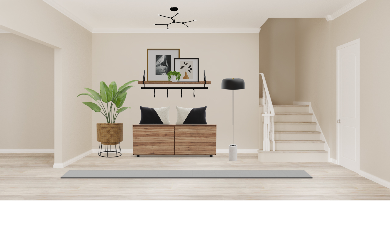 Rustic Entryway Set with Storage bench and Hooks Spacejoy