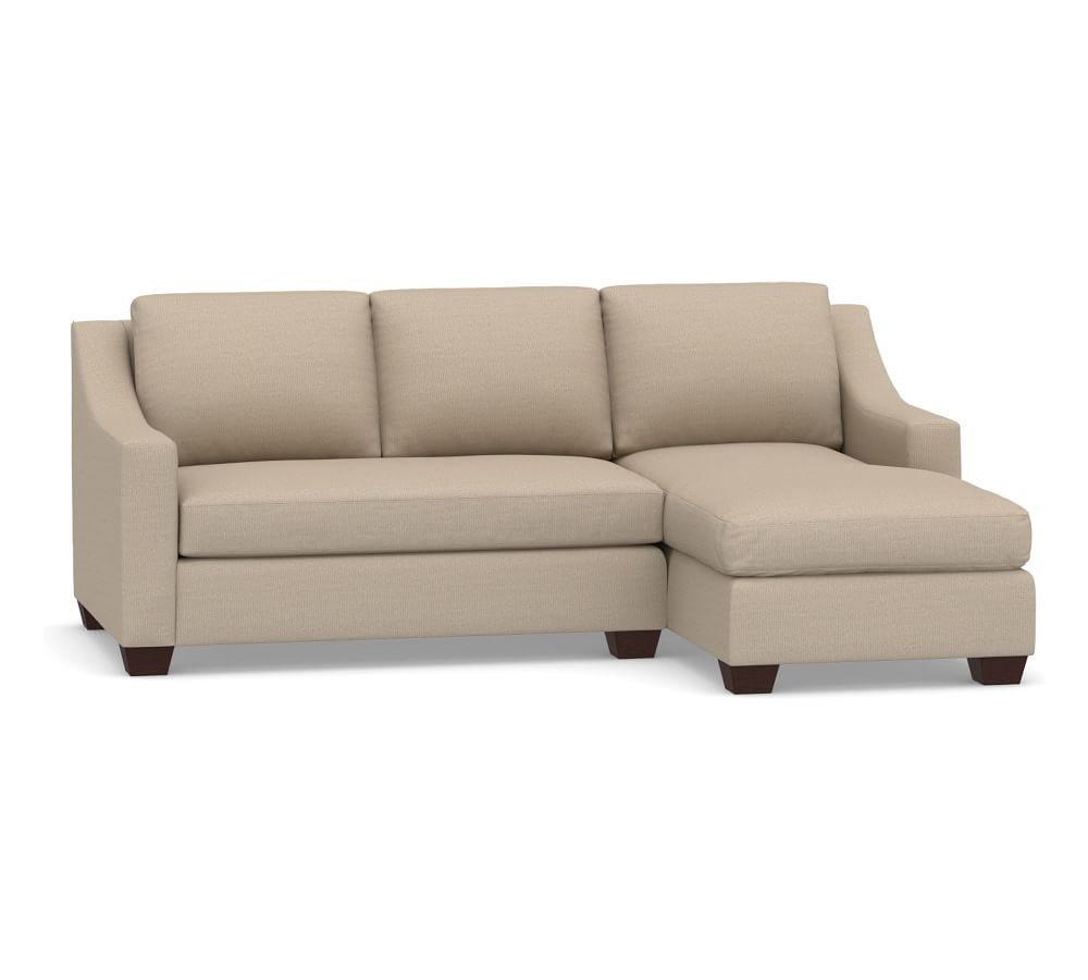 York Slope Arm Upholstered Sofa Chaise Sectional