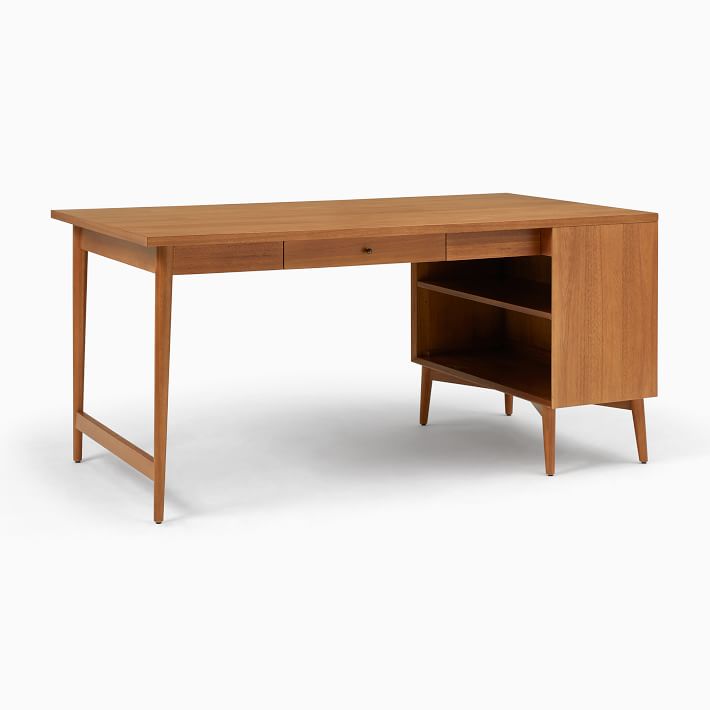 MidCentury Peninsula Desk Without Hutch