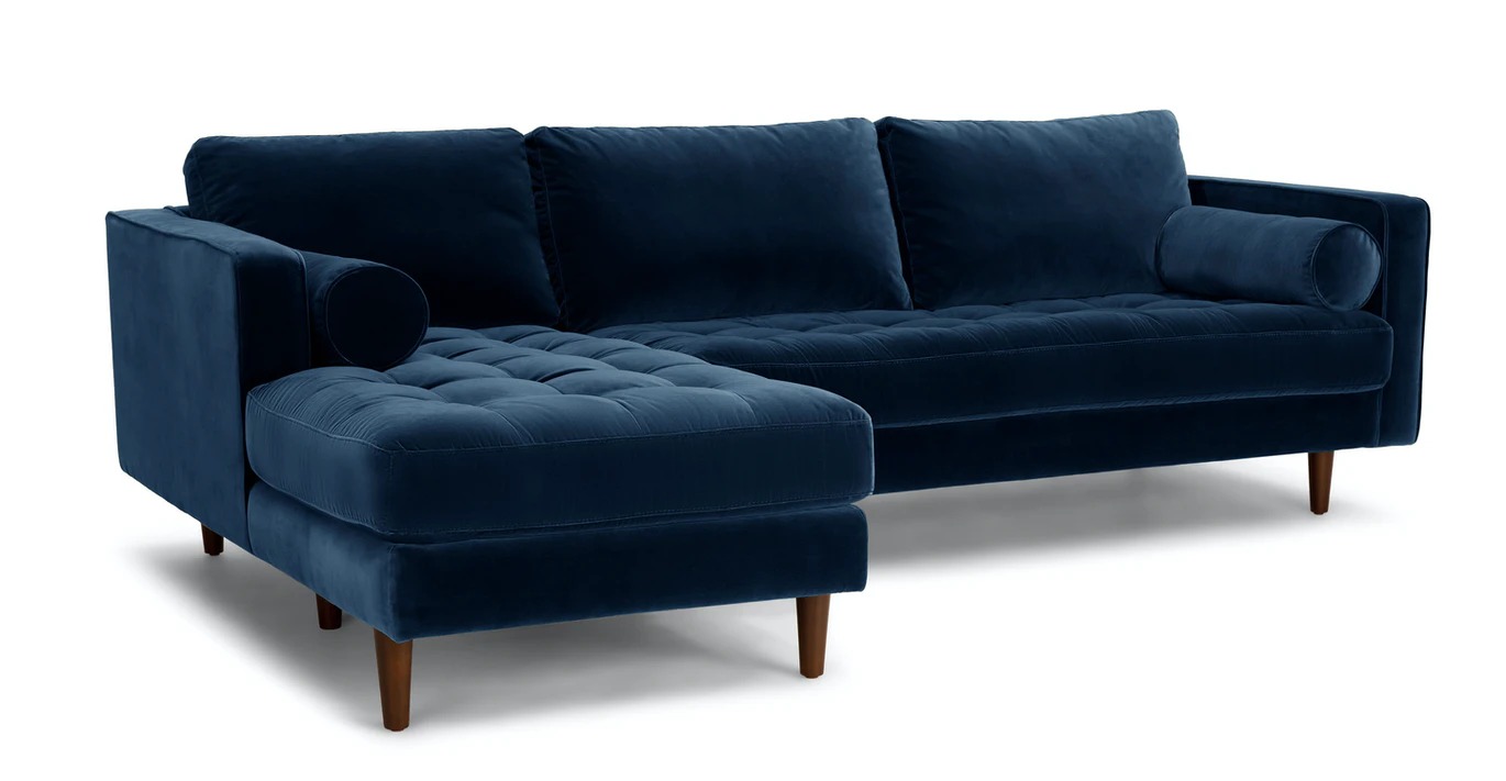 Sven Cascadia Blue Left Sectional Sofa