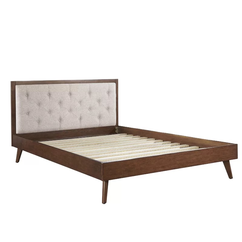 Radcliff tufted solid wood and upholstered low profile platform bed online