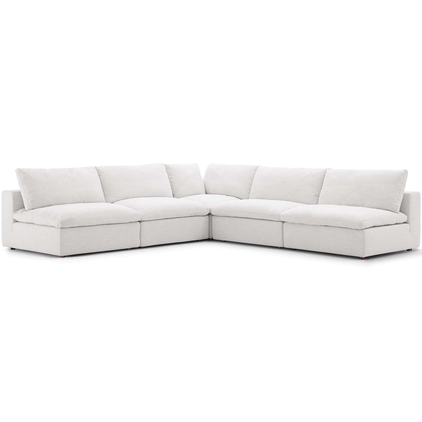 Commix Down Filled Overstuffed 5 Piece Sectional Sofa Set (BEIGE)