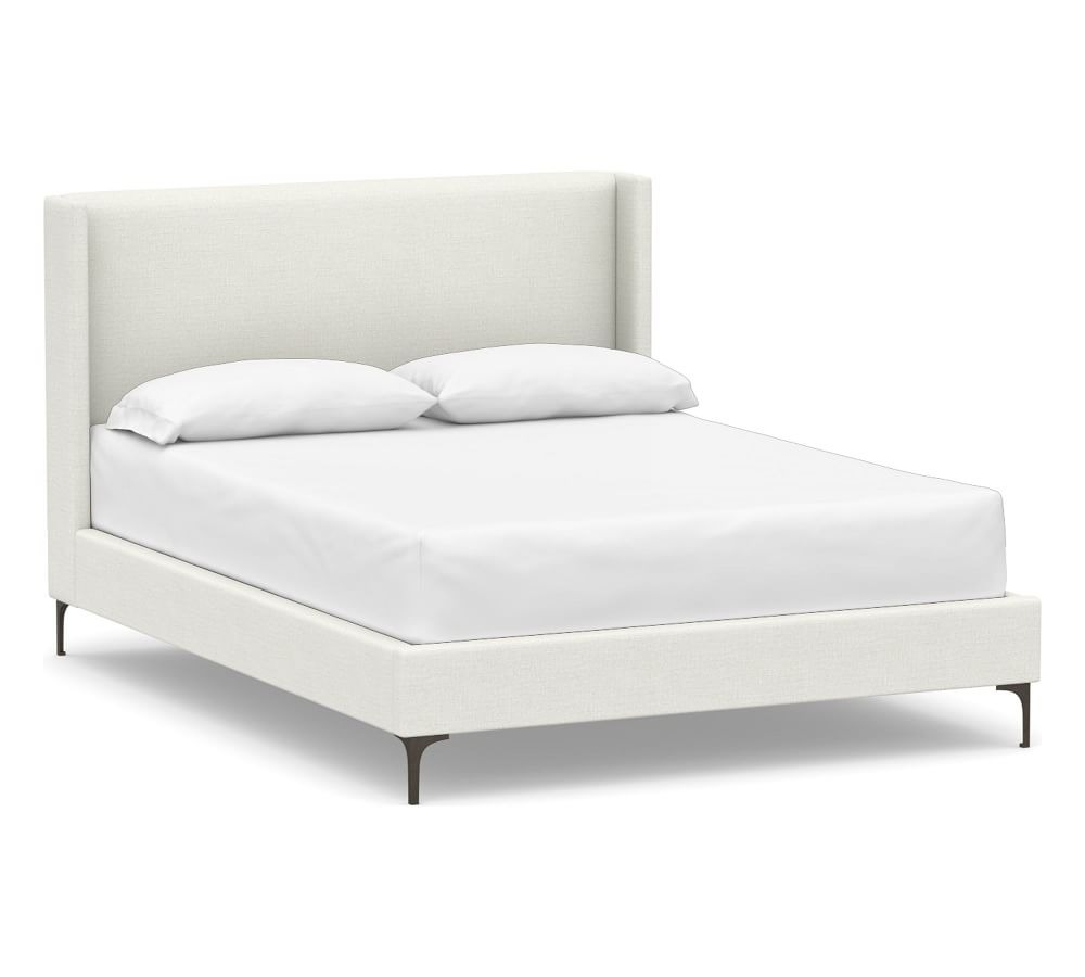 Jake Upholstered Platform Bed with Metal LegsQueen