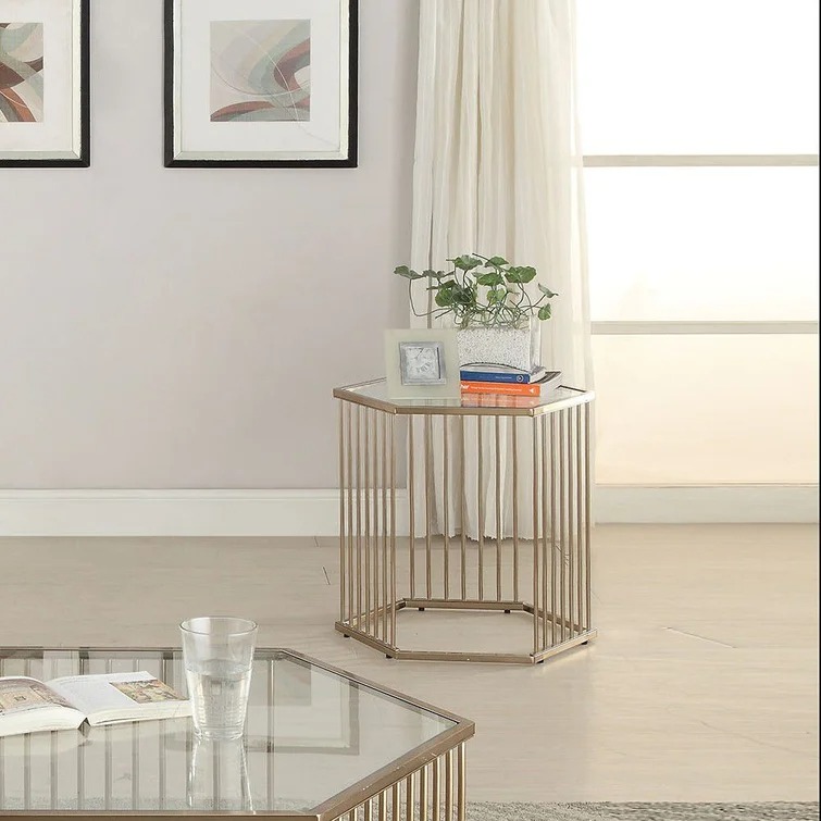 Grisha Glass Top Frame End Table