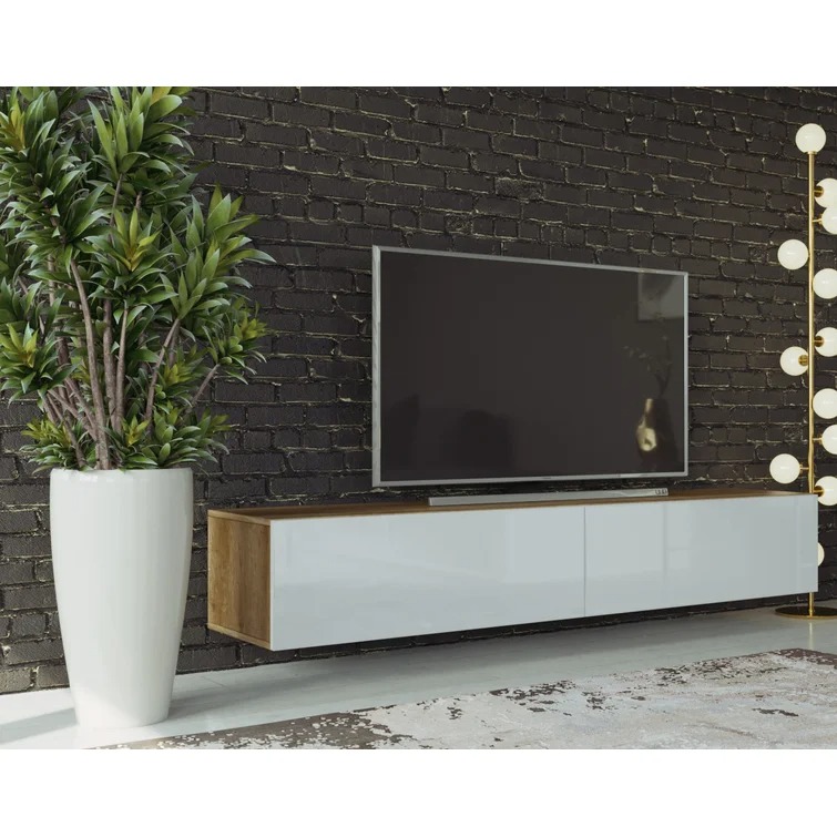 Lesterny floating tv stand for tvs up to 75"