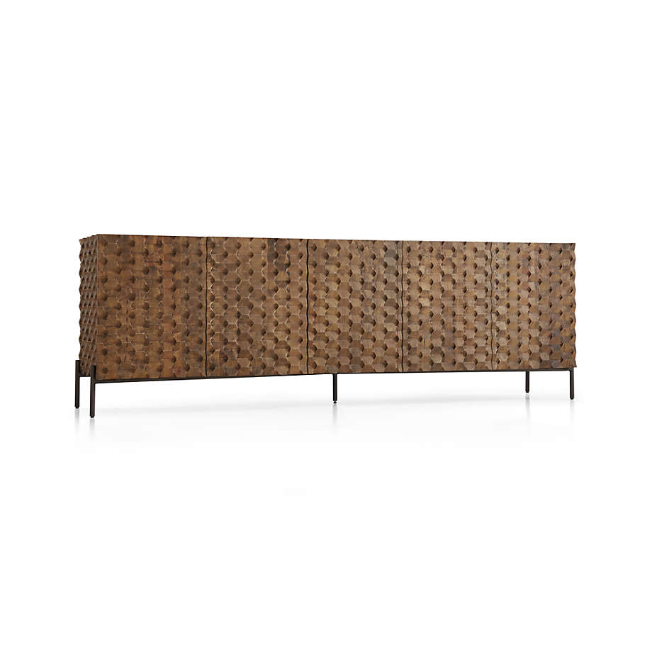 Carved media console best sale