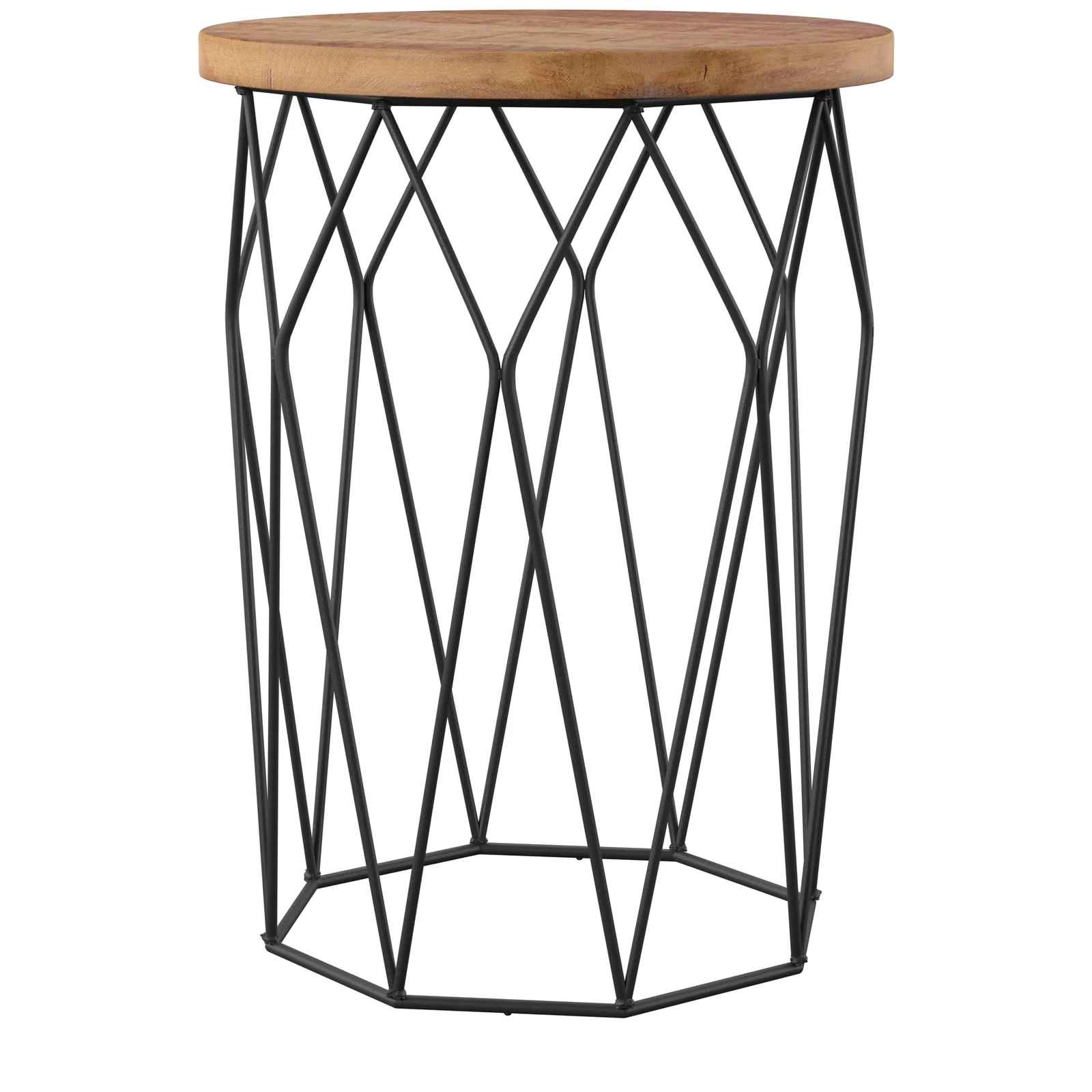 Ahart Solid Wood Drum End Table