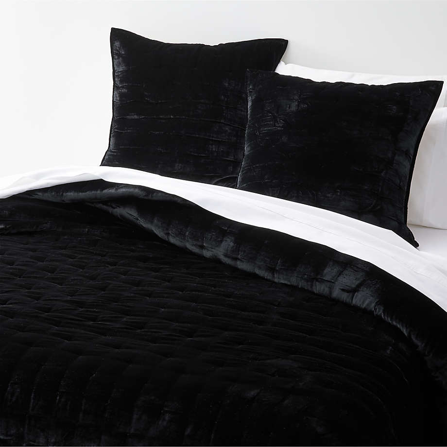 Juliet Black Velvet Quilt King