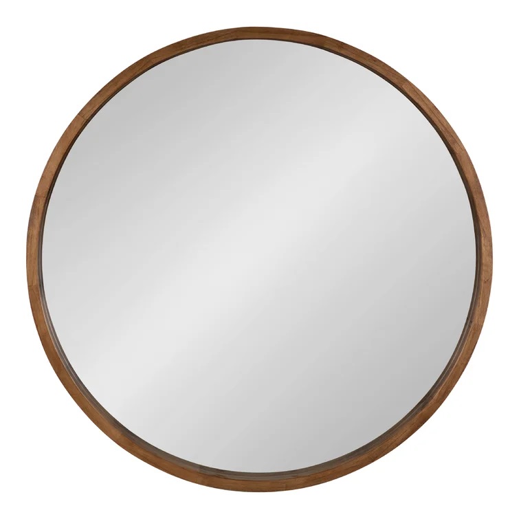 Loftis Round Solid Wood Wall Mirror