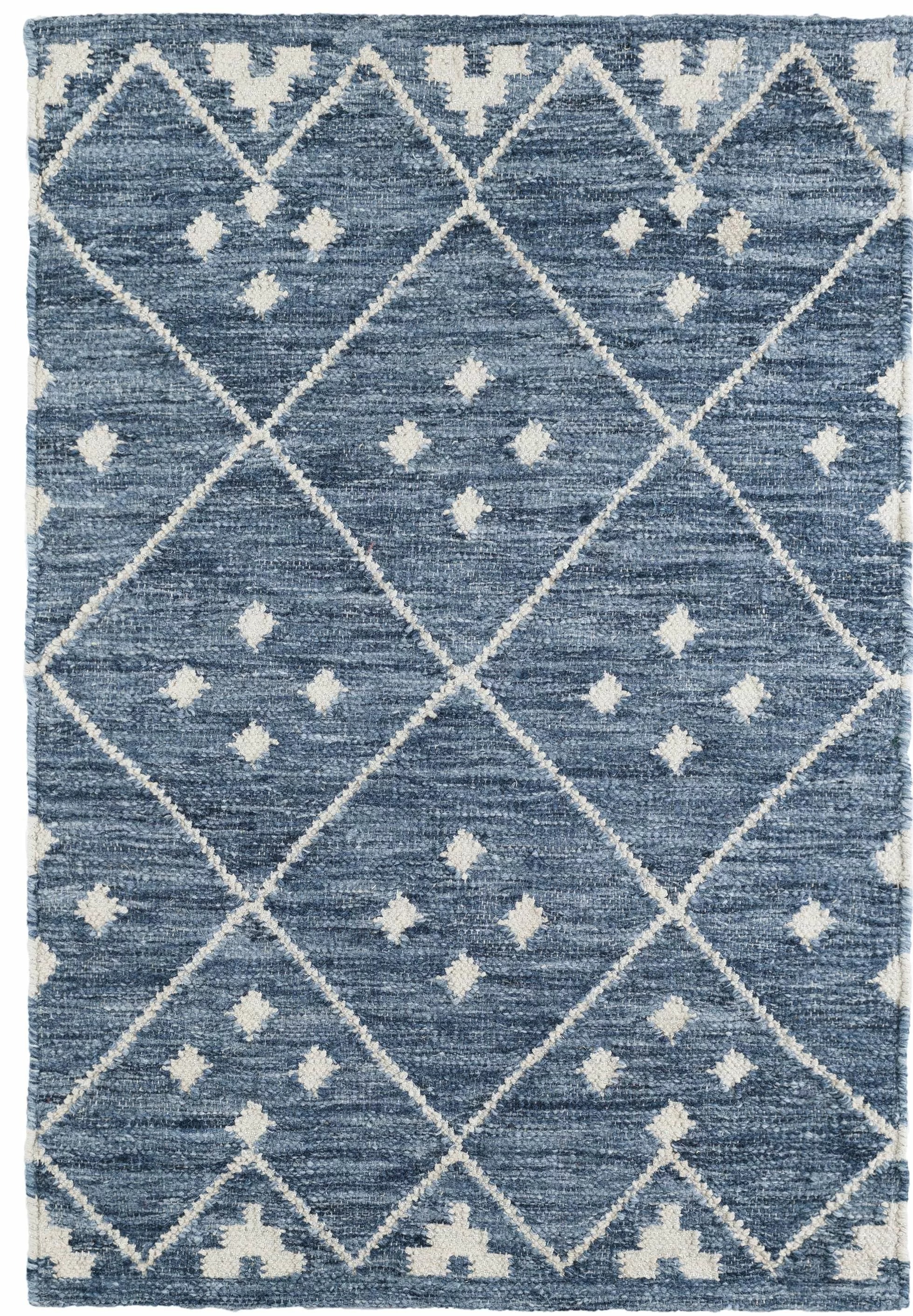 Kota Indigo Handwoven Wool Rug 10x14