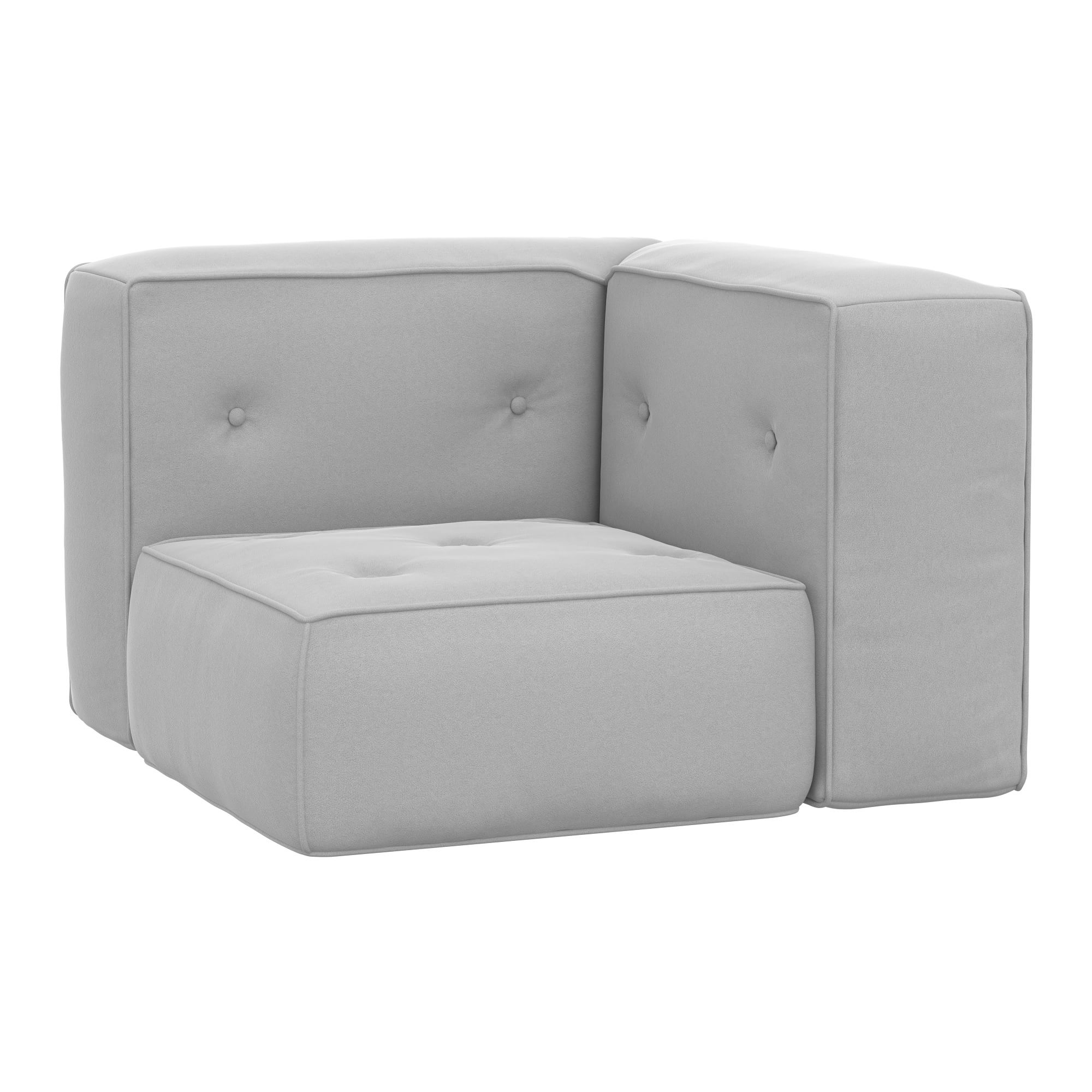 Cushy Piped Trim Sectional Corner Chair