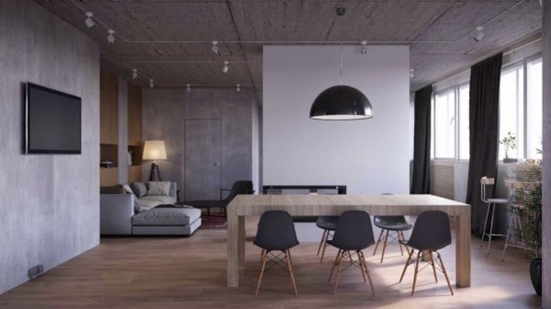 Grey modern dining room 
