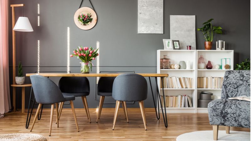 dining room with upholstery 