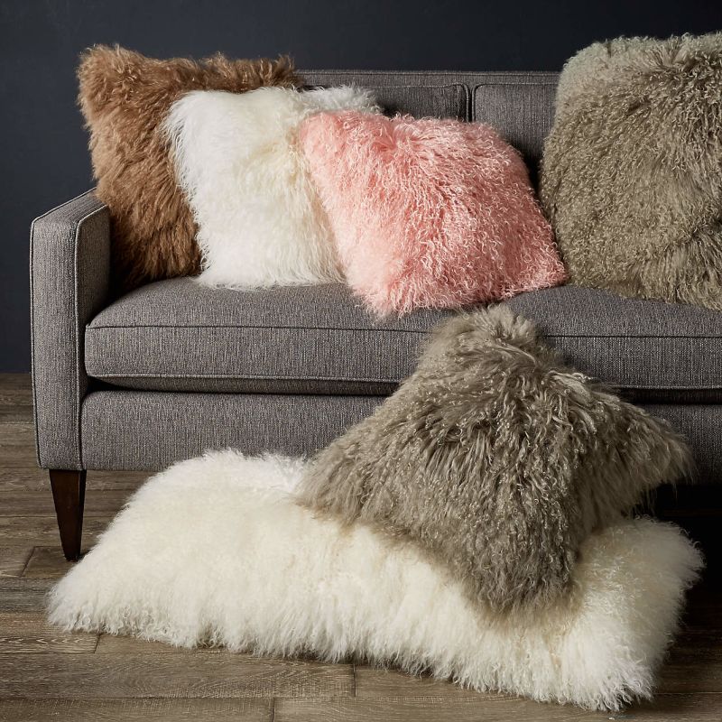 Pelliccia Mongolian Pillows By Crate & Barrel