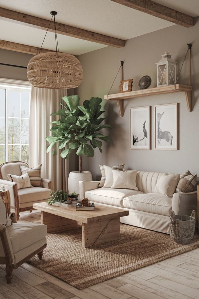 Farmhouse Style Living Room Design