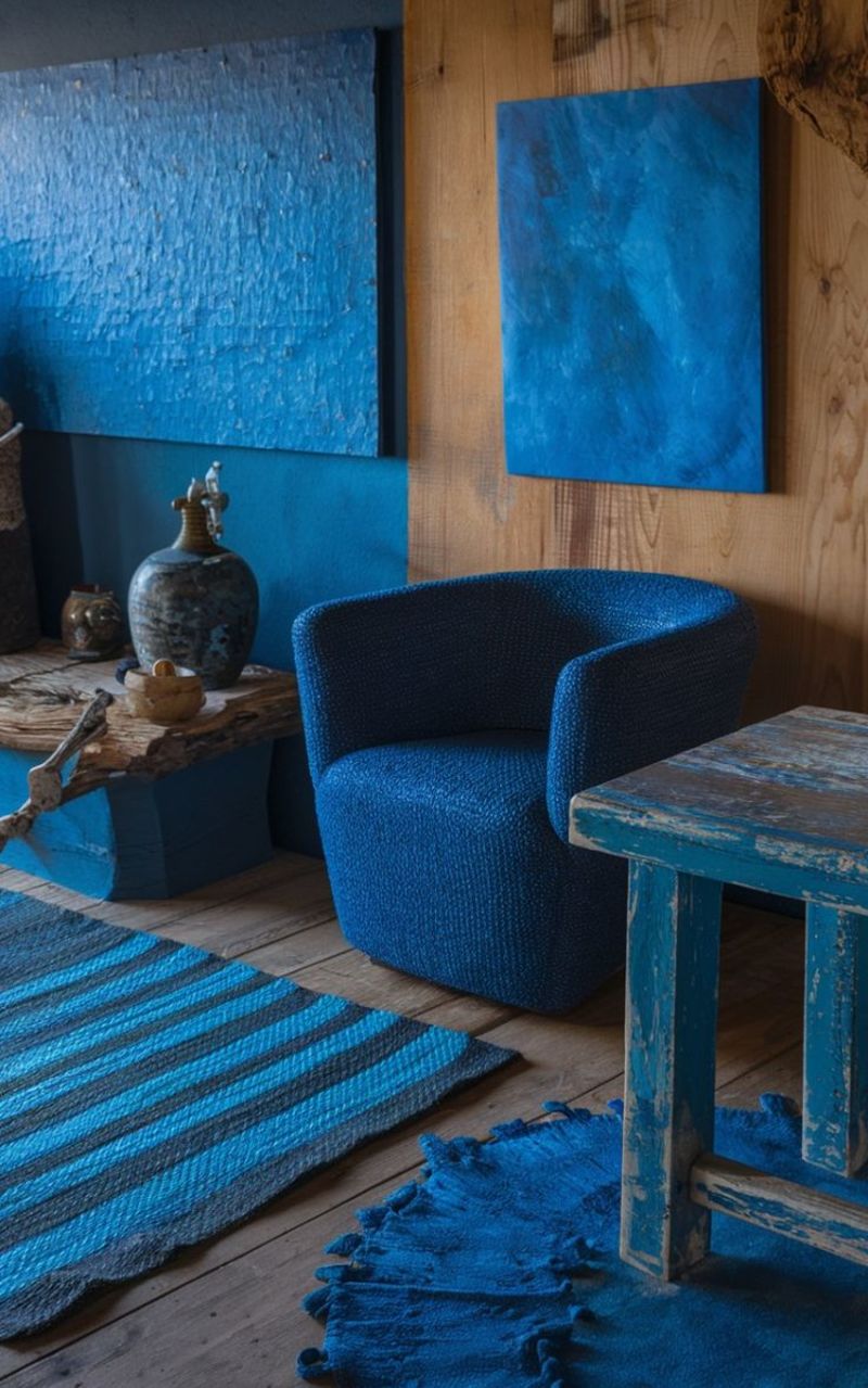 Cobalt Blue Living Room Design