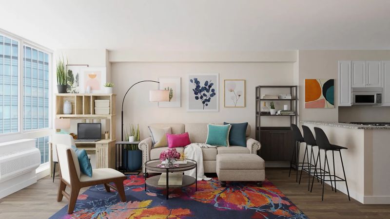 open living & dining room design by spacejoy