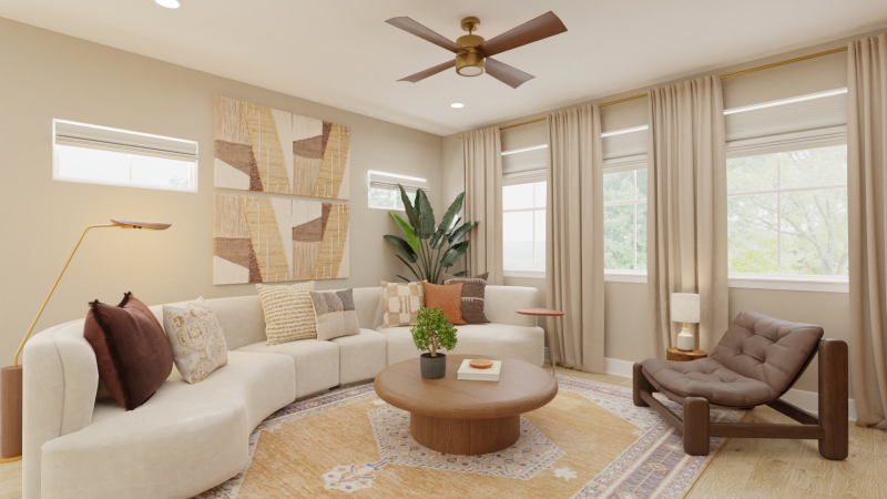 Living room design by spacejoy