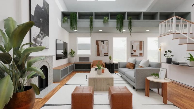 Living room designed by spacejoy