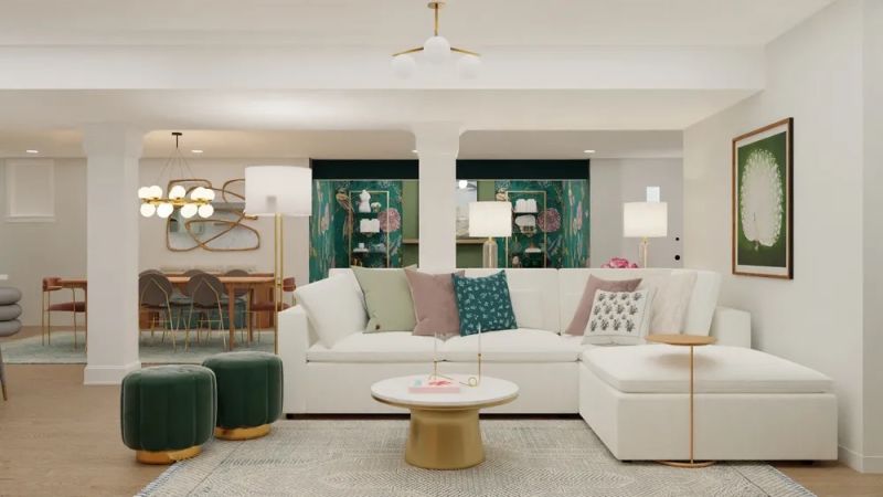 basement living room design by spacejoy