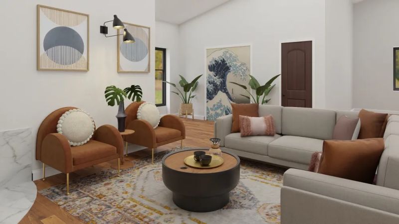 Living room design by spacejoy