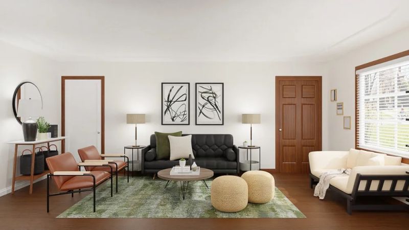 mid century modern living room design