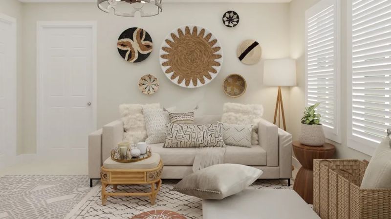 boho inspired living room design by spacejoy
