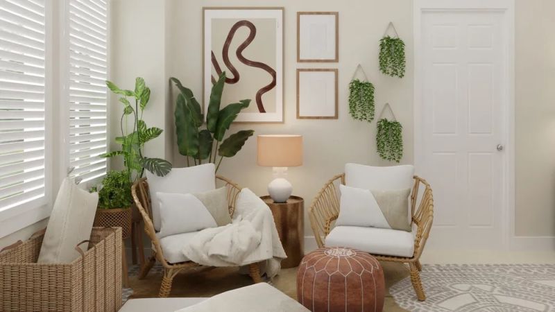 boho inspired living room design