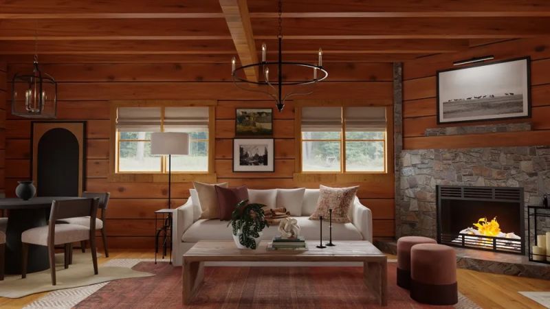 rustic inspired living room design