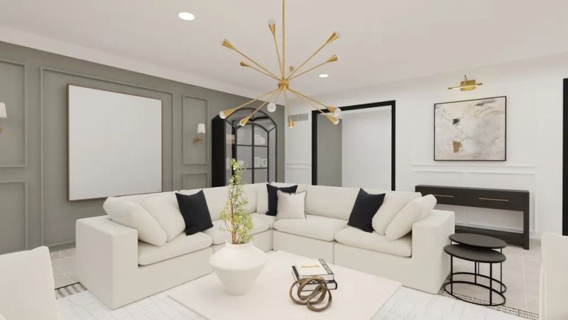 white living room designed by spacejoy