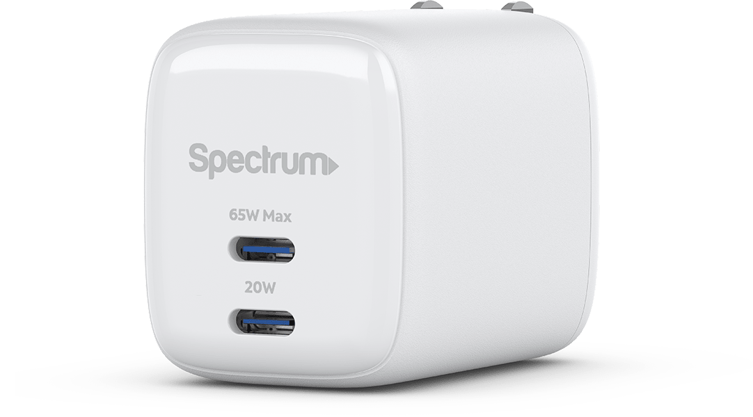 65W USB - C Dual Wall Charger White