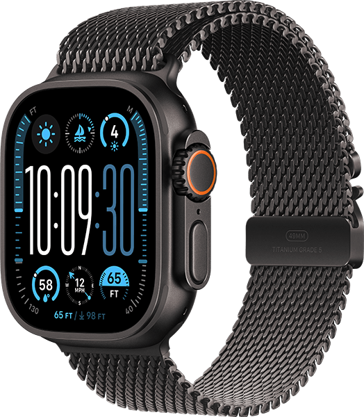 Watch Ultra2 49mm Blk Titanium/Blk Milanese Loop M