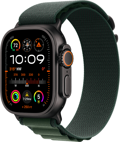 Watch Ultra 2 49mm Blk Titanium/Grn Alpine Loop M