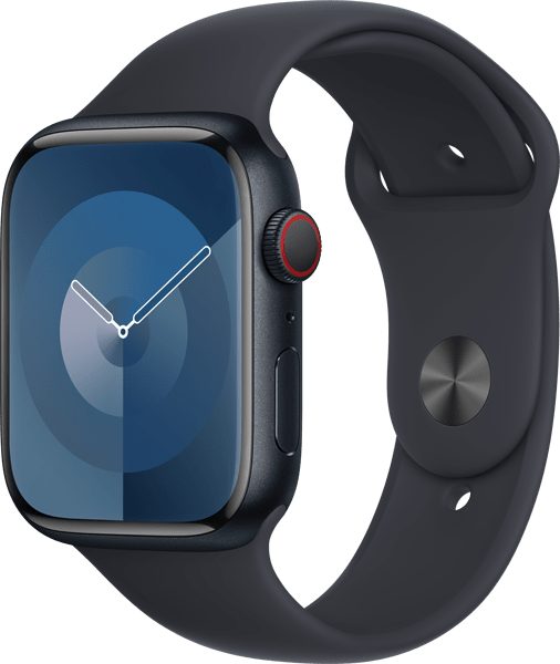  Apple Watch Series 9 GPS 45mm Midnight Aluminum Case with  Midnight Sport Band - M/L with AppleCare+ (2 Years) : Cell Phones &  Accessories