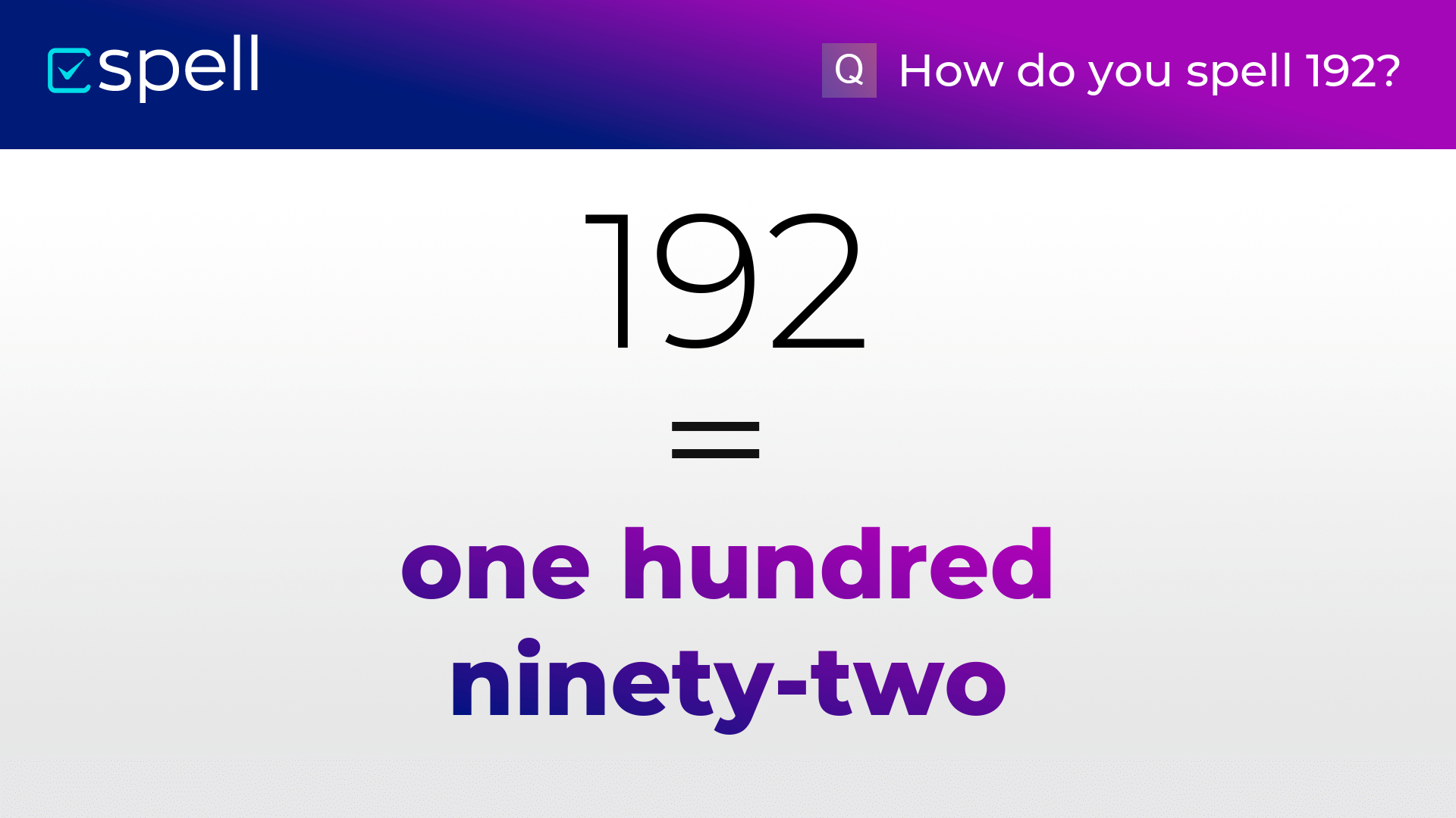 192 In Words How To Spell The Number 192 In English