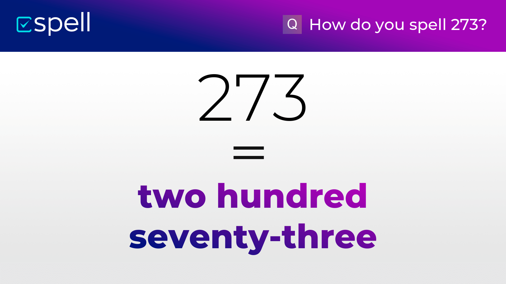 273 in words How to Spell the Number 273 in English