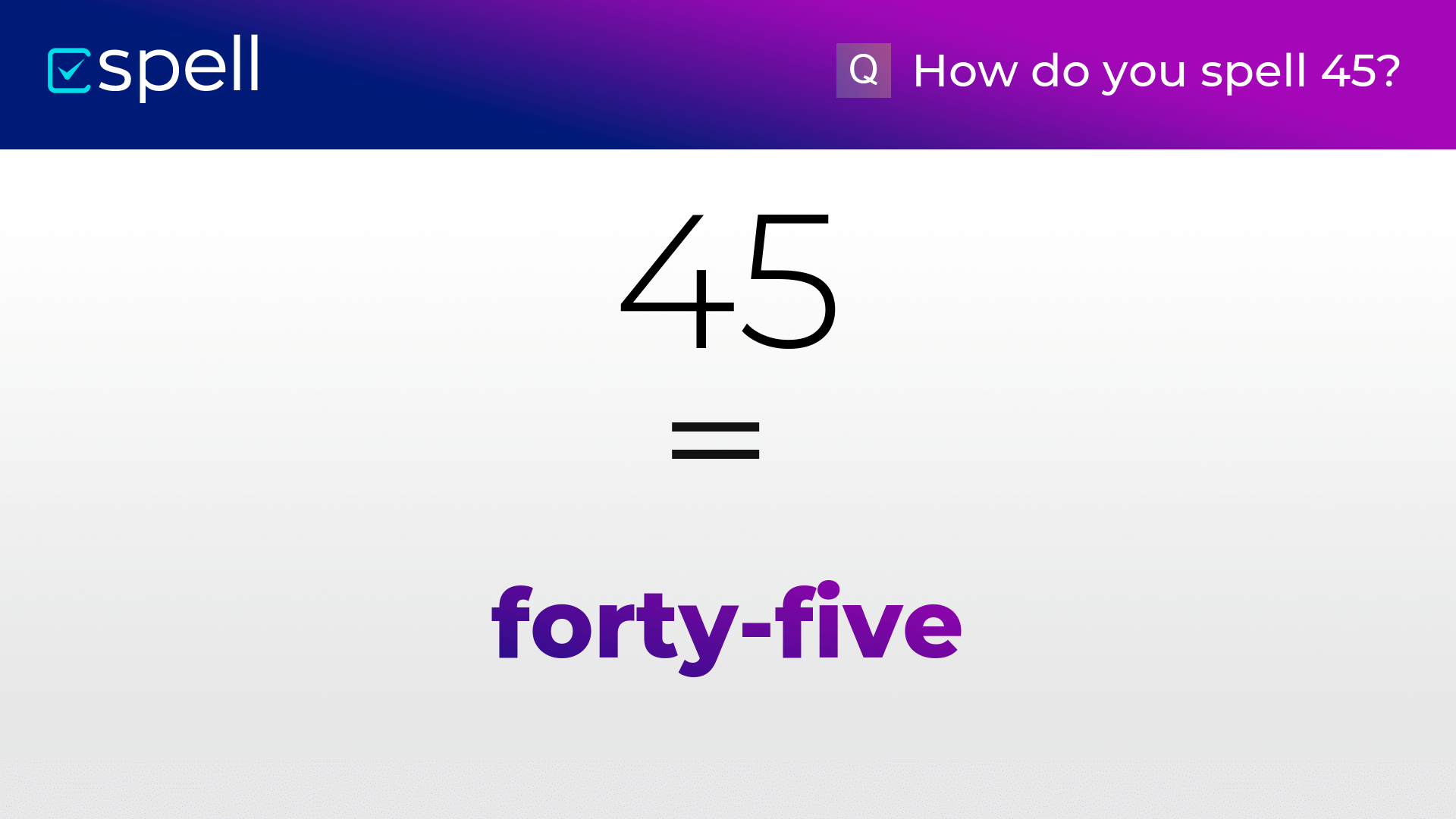 45 In Words How To Spell The Number 45 In English