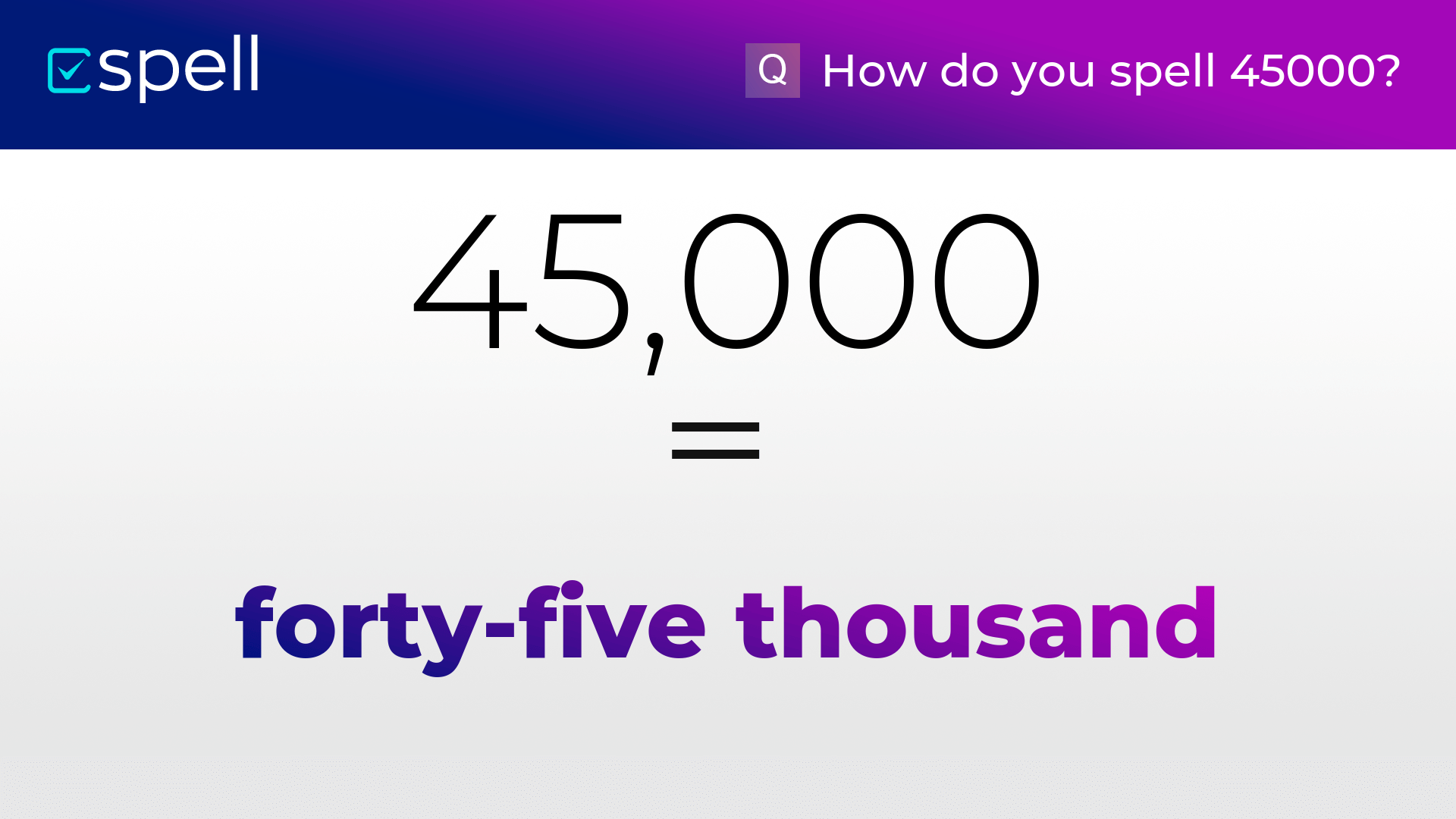 45000 In Words How To Spell The Number 45000 In English