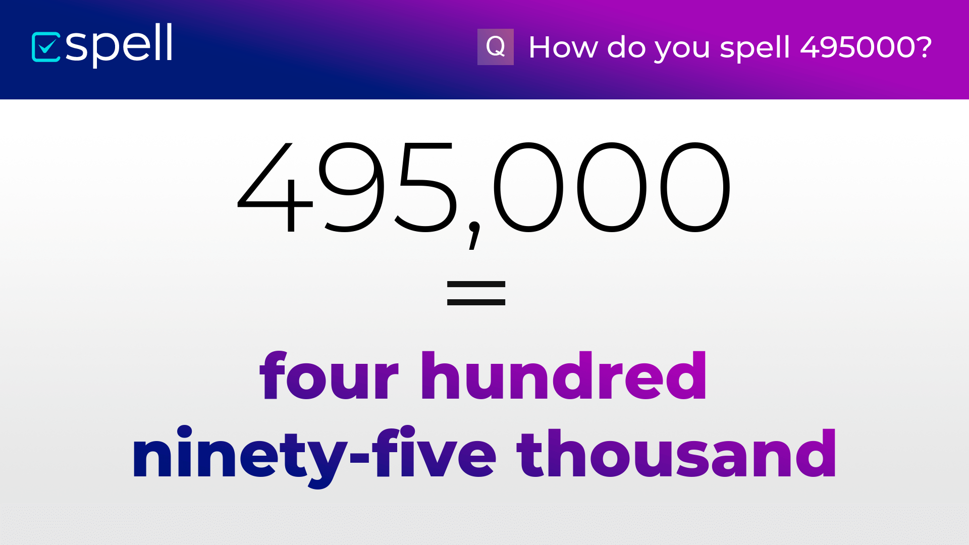 495000 in words How to Spell the Number 495000 in English