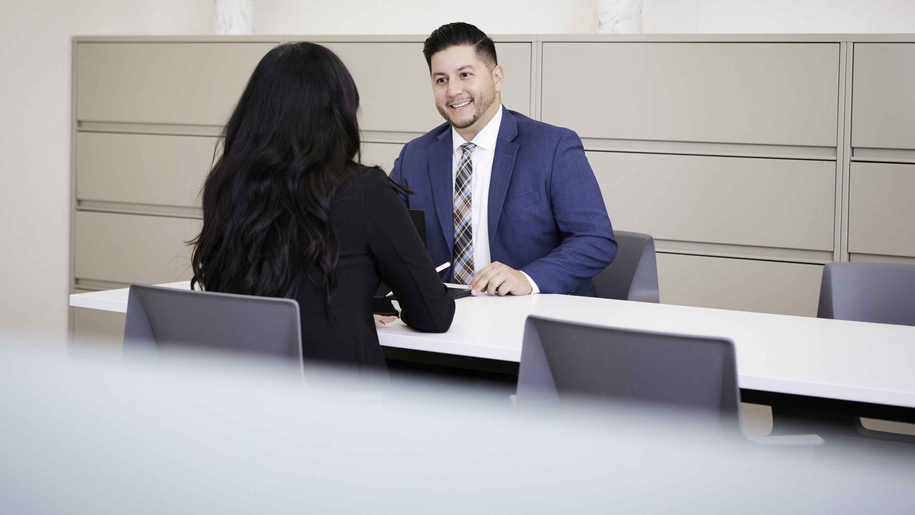 walking with a briefcase