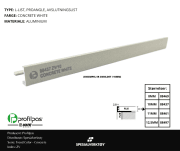 AVSLUTNINGSLIST ZV/ CONCRETE ALUMINIUM WHITE 270CM, PROFILPAS