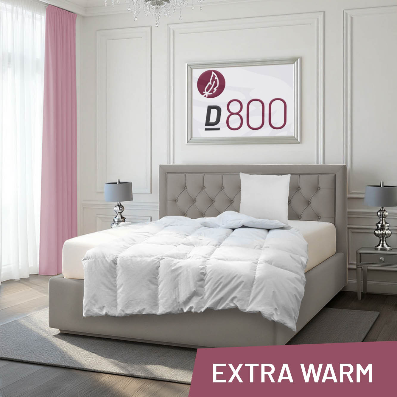 Schlafstil Gänsedaunenbettdecke D800, 100 % Prachtgänsedaunen, Extrawarm / 155x200