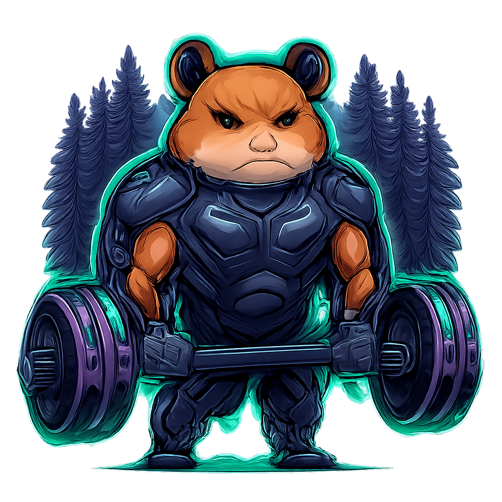 gym de çalışan hamster 200 kg palamut kaldırıyor