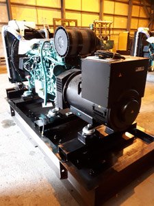 Generator installed on container base