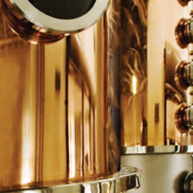 Copper distillation equipment at Vernon Craft Distillery in Vernon, BC.