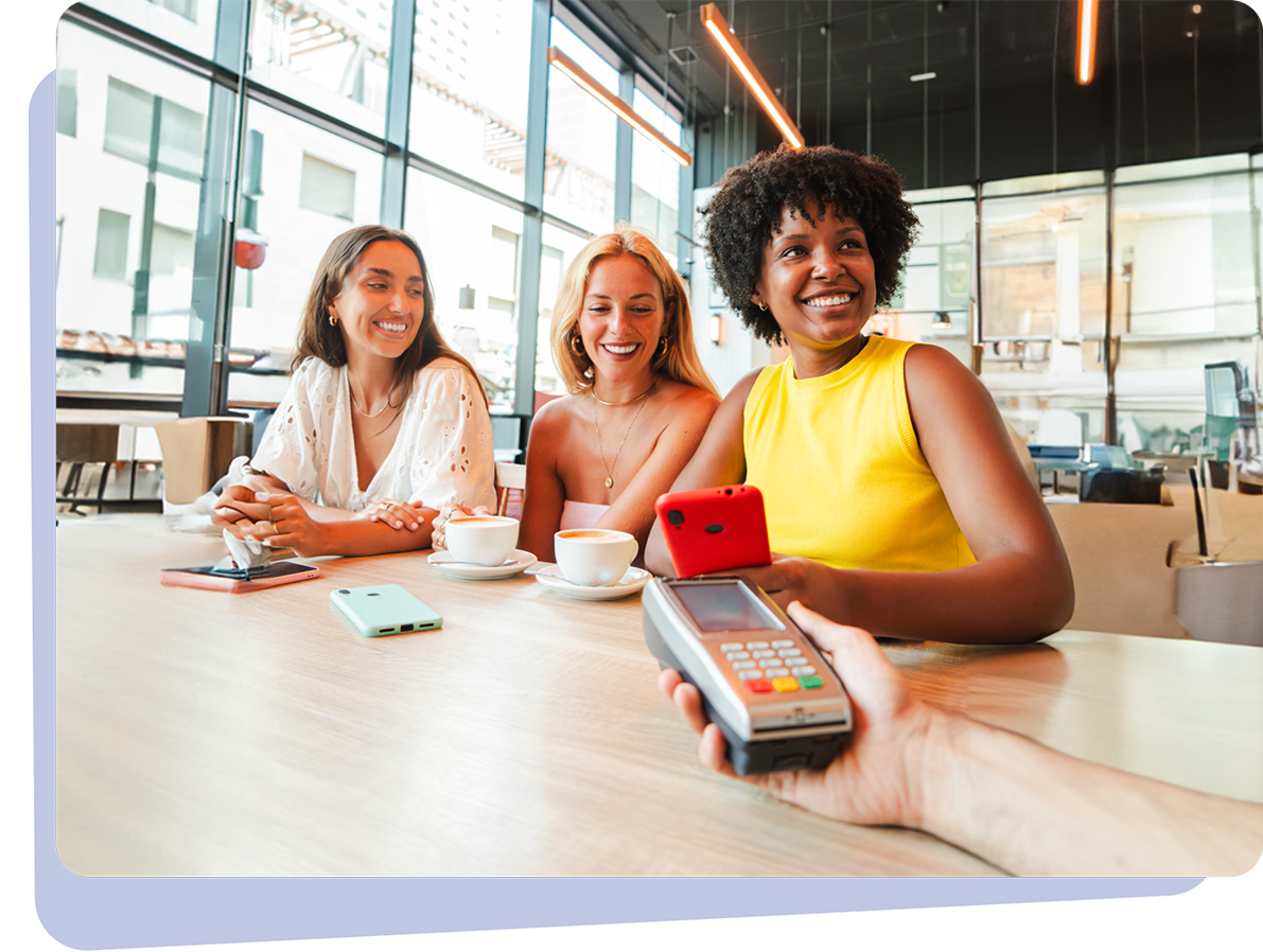 Friends enjoying a seamless digital banking experience