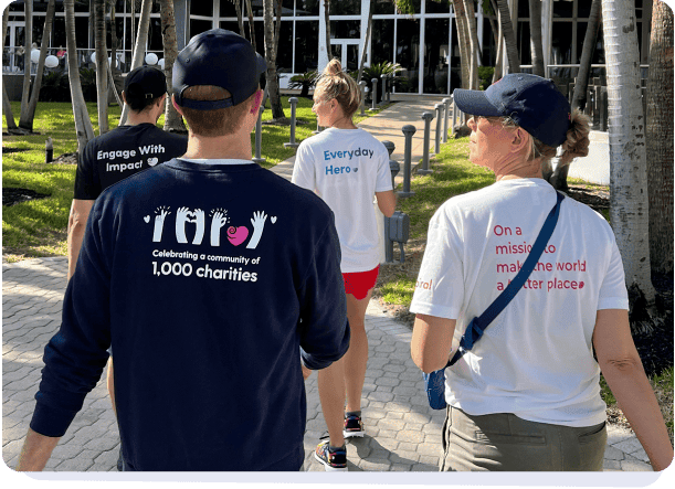 Spiral team walking outdoors