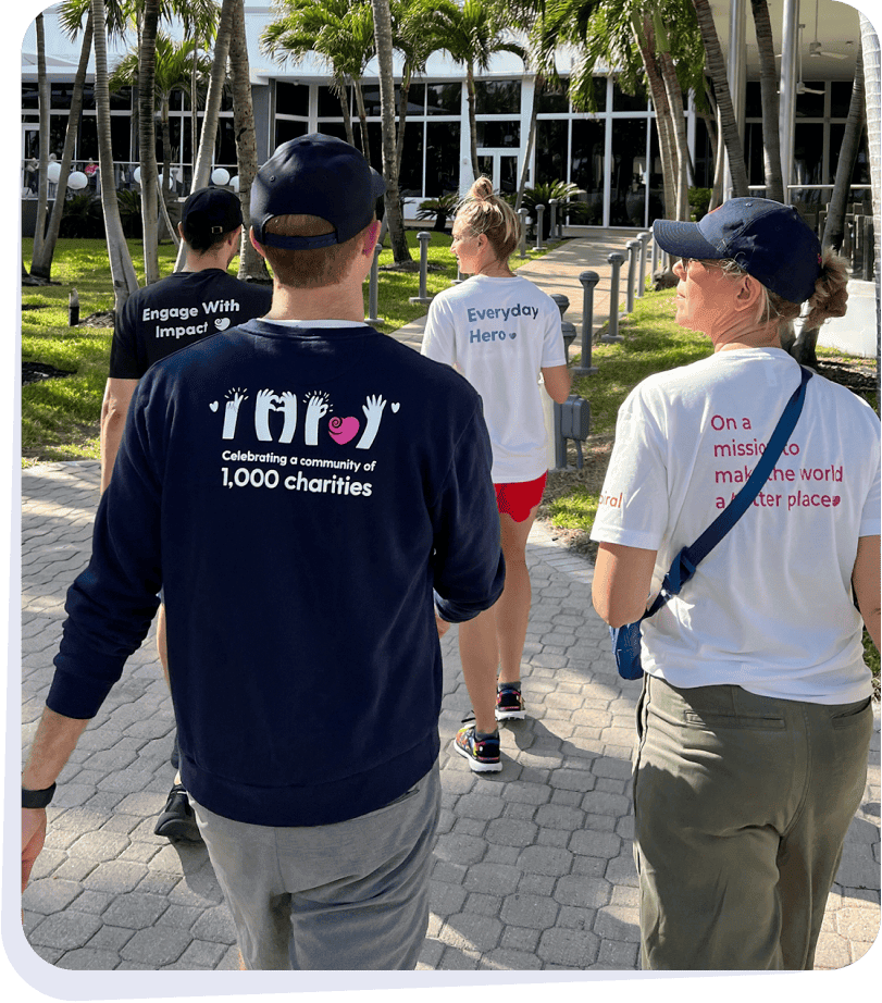Spiral team walking outdoors