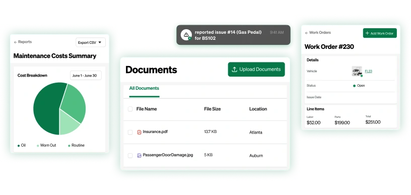 Vehicles and maintenance